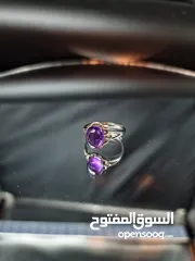  4 خاتم بحجر جمشت الطبيعي النسائي Natural ct 2.88  Amethyst، Women's Silver sterling 925 Italian Ring