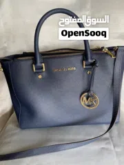 2 MICHAEL KORS Sutton Saffiano Leather Large Satchel Navy