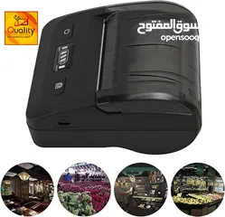  3 طابعات فواتير حراريه وليبل وستيكرات بلوتوث +USB محموله  حجم 80ملم وحجم 58ملم نظامTSC دقه في الطباعه