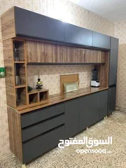  19 كاونتر خشب mdf قياس 3امتار مع سنك متر ونص مرمر بسعر 650الف