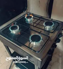  3 طباخ غاز 4 شعلات مع استاند وغطاء فقط