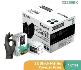  3 Nitrile Gloves - Black color - Clearance Sae. Made in Malaysia