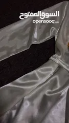  6 روب عرايسي ساتان أبيض  بستراس BRIDE قصير