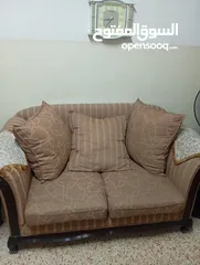  2 طقم كنب 7 مقاعد خشب زان مستعمل شبه جديد
