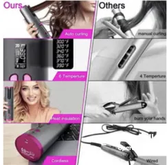  5 Automatic Cordless Auto Hair Curler and LCD Display with Accessories / Free Delivery