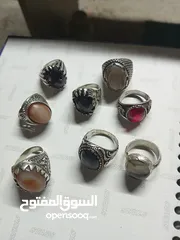  2 خواتم فضه احجار اصلي