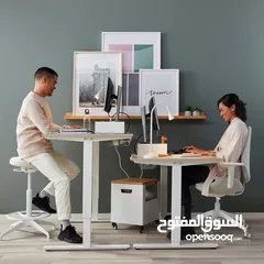  1 ikea beakant electronic height adjustable sit stand table frame white