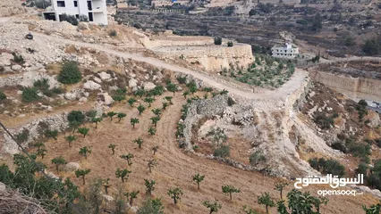  6 أرض في بيت كاحل مطلة على واد القف  شارع هيكلي لها من واد القف عرض 8 متر وشارع عرض 6م من بيت كاحل