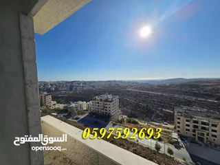  6 شقة فاخرة للبيع 195م+ بلكونة كبيرة لا يمكن التسكير عليها للبيع رام الله المصايف قرب المالية بالعالي