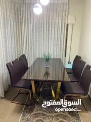  5 طاولة سفرة خشب زان