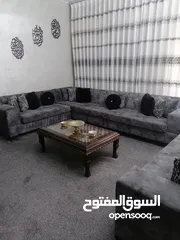  2 طقم كورنر حجم كبير خشب سويد وطاولة تلفزيون