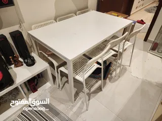  2 Ikea Table 120 × 75 cm with 6 chair's