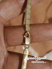  3 سلسال فضة ايطالي مختوم عريض 20 غرام