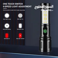  16 مصباح جبلي كشاف جيب لوكس مدى 300 متر ليد قابل للشحن قوي مع زوم  ضوء اضائه بيل لوكس يدوي ضد الماء ضوء