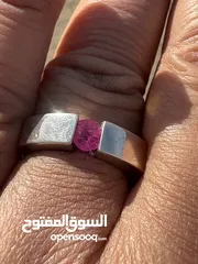  15 جوهرتين من خاتمين فضه 925 صياغه يدويه إحترافيه متوجين بأحجار الياقوت الطبيعي الغير معالج إطلاقا