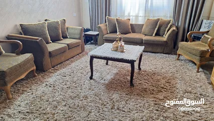  4 سجادة وبر خميل لون بيج