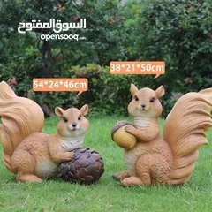  12 زيّن حديقتك بسحر الطبيعة! أضف لمسة حياة وجمال لزوايا بيتك مع تمثال السنجاب بالحجم الكبير