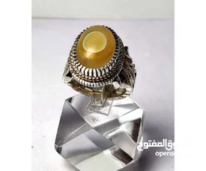  25 خاتم فاخرمصنوع يدويامن الفضة الخالصة(925) مزود بحجرالعقيق شجري طبيعي يتميز بنقوش فريدةعلي شكل شجرة ا