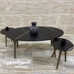  4 طاولات وسط وسيرفس متوفره  بعدة أشكال متنوعه منها مدور ومستطيل ومربع واحجام مختلفه وعده قياسات
