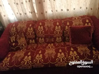  2 طقم كنب للبيع سبع مقاعد خشب ثقيل زان