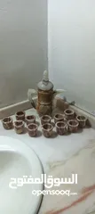  1 طقم دله و12فنجان من الرخام الخالص الطبيعي صناعه هنديه بالكامل لم تستخدم ابدا