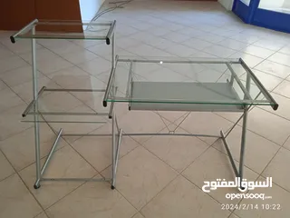  1 طاولة مكتب زجاج