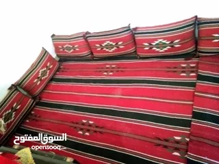  2 جلسة بدوية صوف نسيج يدوي مميزة