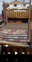  7 سرير خشب زان مفرد ونص بحالة ممتازة مفرش حديد