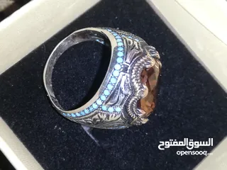  12 خاتم حجر السلطانايت الطبيعي 925