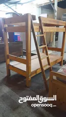  1 تخت طابقين خشب بحاله ممتازه