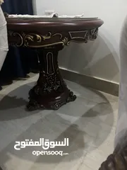  4 طاولات غرفة ضيوف بنقوش فاخرة من الخشب والفايبر المقاوم للماء