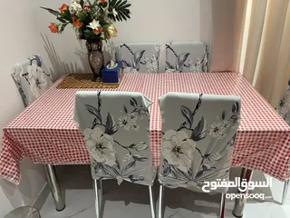  2 Dining glass table with 6 chair