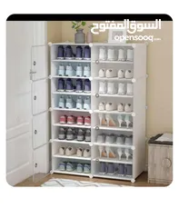  7 ortable Shoe Rack Organizer Tower,Modular Cube Storage Shoes Cabinet with Translucent Door