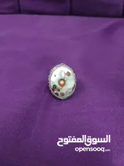  4 خاتم عقيق يمني داؤدي عيون طبيعي natural yamani aqeeq