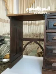  3 انتيك - مكتب خشب بلوط صناعه يدويه بالكامل قبل المكن والبراغي 1890 الي 1910 4 ادراج