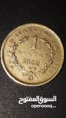  3 عمله واحد دولار امريكي عام 1852 مع حرف D  اقراء التفاصيل واذا عجبك السعر  مبروك على  صاحب النصيب