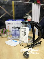  6 غلاية كهربائية لاسلكية مضيئة باضاءة LED سعة 1.7 لتر بقدرة 2200 واط من الماركة السفاحة بركندة