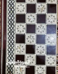  2 طاولة زهر خشب زان ثقيل محفر
