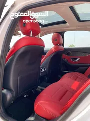  10 مرسيدس بنز C300 2017 بانوراما من الداخل احمر السياره نظيفه جدا