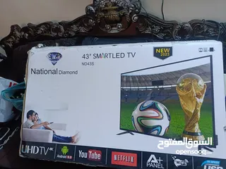  2 شاشات ناشونال دايموند سمارت 4kحجم 43 جديد