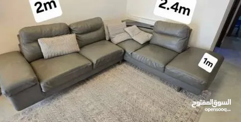  3 طقم كنب جلد