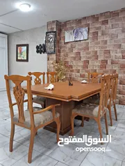 1 ‎ سفره 6 كراسي  فخمه  مميزه جداً خشب زان صلب بالكامل  استخدام بسيط جداً بحال الوكالة