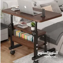  4 طاولة لابتوب خشبية عملية وأنيقة   سطح واسع بيسع لابتوب، كتب ومحاضراتك ارتفاع قابل للتعديل م