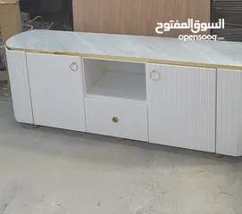  7 اطقم طربيزات طاولات شاشه مكون من ثلاث قطع خشب ودهان الون حسب الطلب