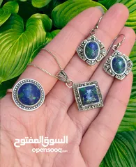  2 فضة عيار 925 انتيكا مع احجار كريمة