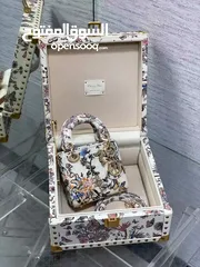  1 Christian Dior Micro Lady Dior with Small Trunk Multicolor Embroidered Calfskin Light Gold Hardware