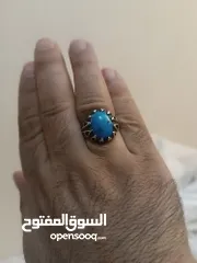  8 خاتم فيروز سيناوي فضة ايراني 925