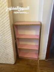  5 Pink color bed with mattress + 2 shelf...