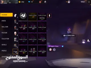  8 حساب فري فاير للبيع أو للبدل مع حساب فورت نايت