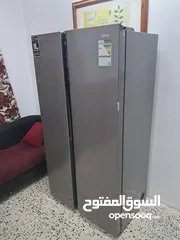  1 Brand New, Haier Side by Side two doors Refrigerator, Twin Inverter Technology, Silver Color